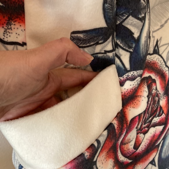 French Connection White Floral Rose Print Oversized Coat Size 4 - Picture 6 of 13